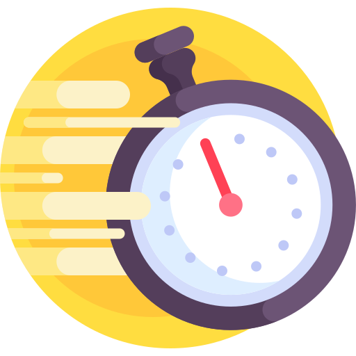 Icône chronomètre pour la rapidité d'installation